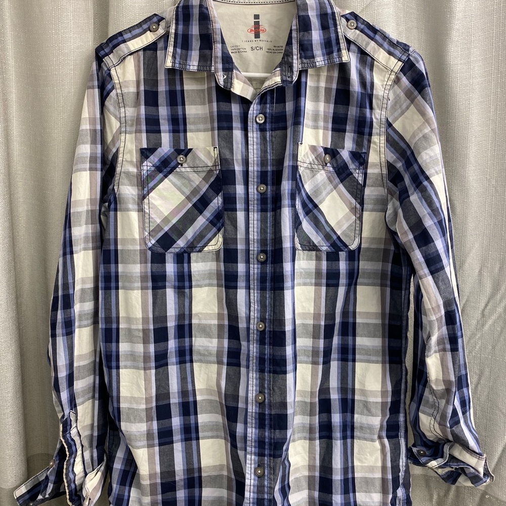 Men’s Plaid Shirt Sz S EUC